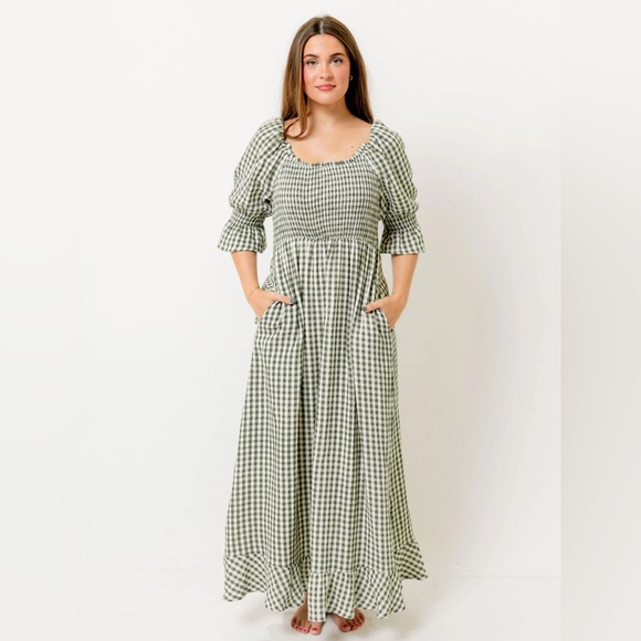Worth Collection Sienna Gingham Maxi Dress - Picture 1 of 4